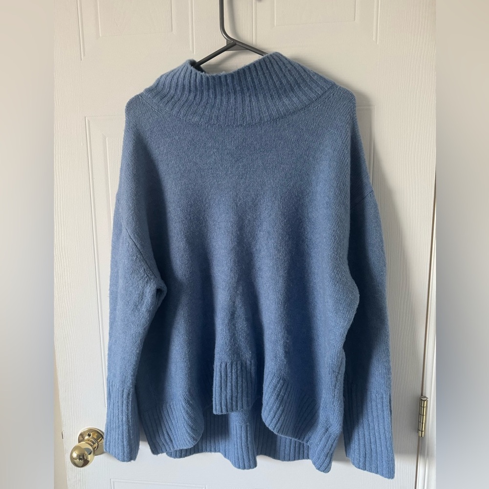 Cynthia Rowley Blue Cowl Neck Cozy Sweater size Large